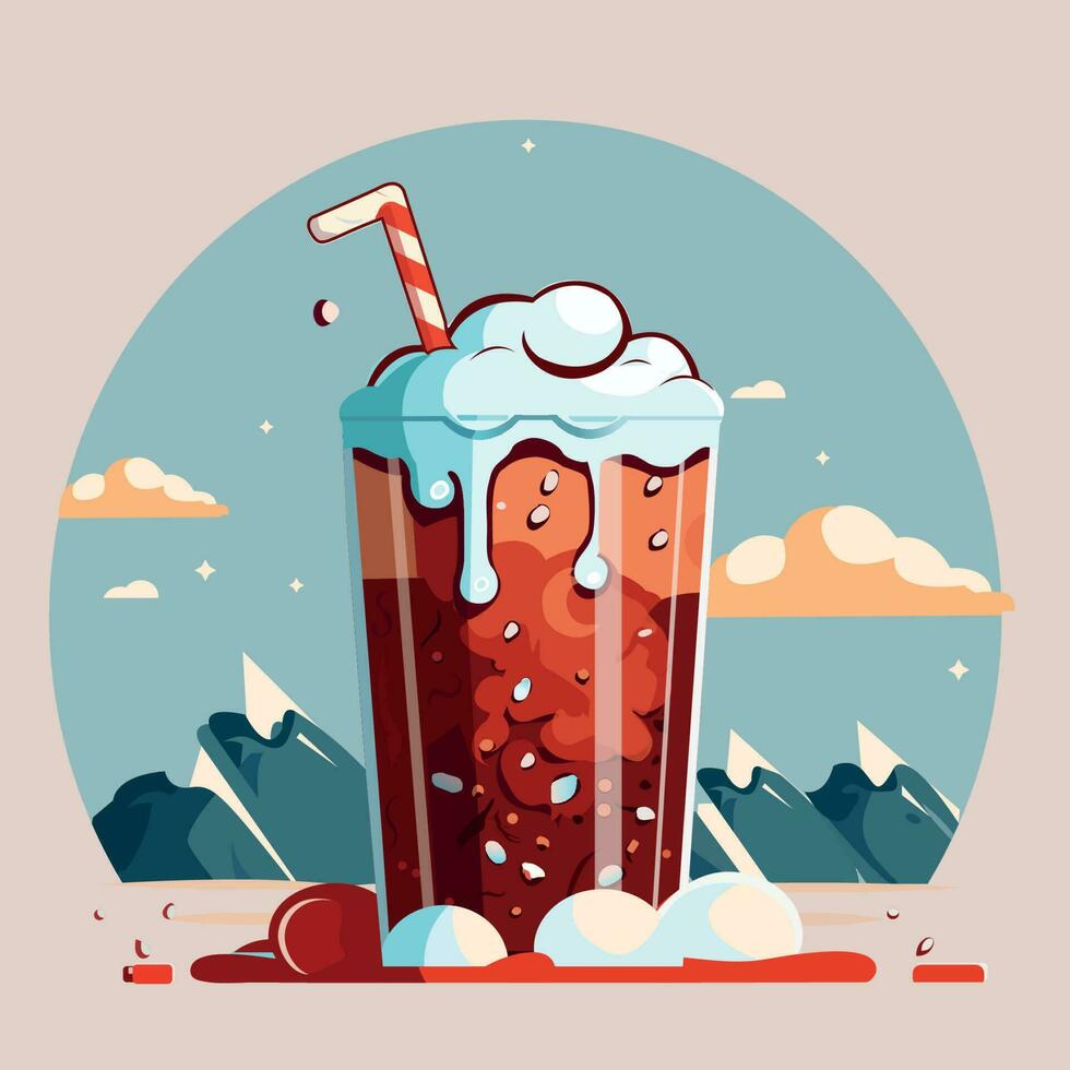 illustration of a glass of cola vector