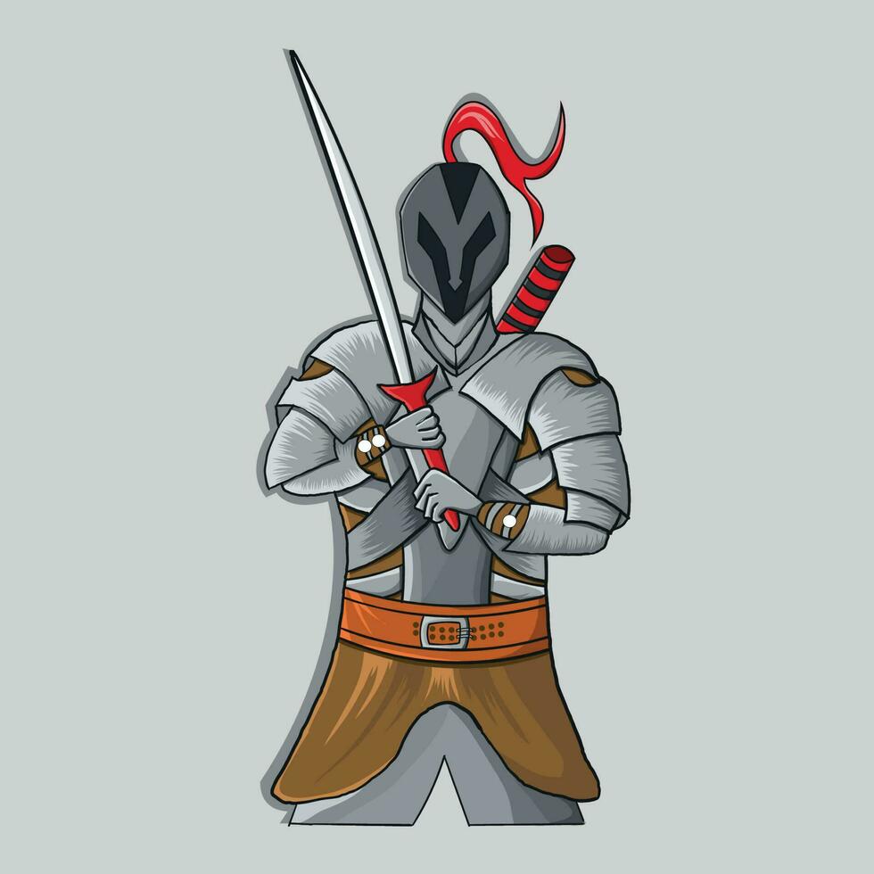 Vector Detail Illustration Of  a Warrior