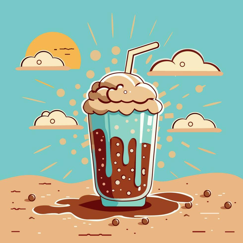 Soda in Summer Theme Illustration vector