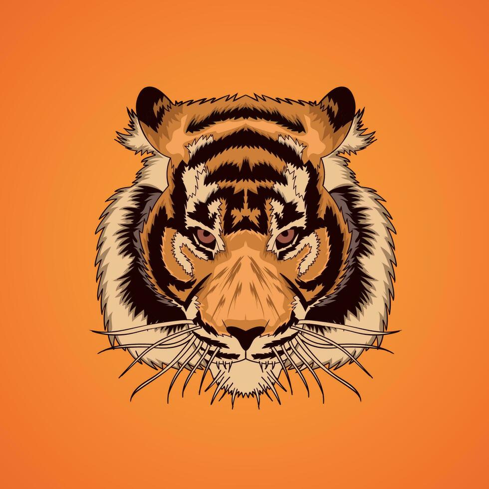 Tigre cabeza detalles vector ilustración