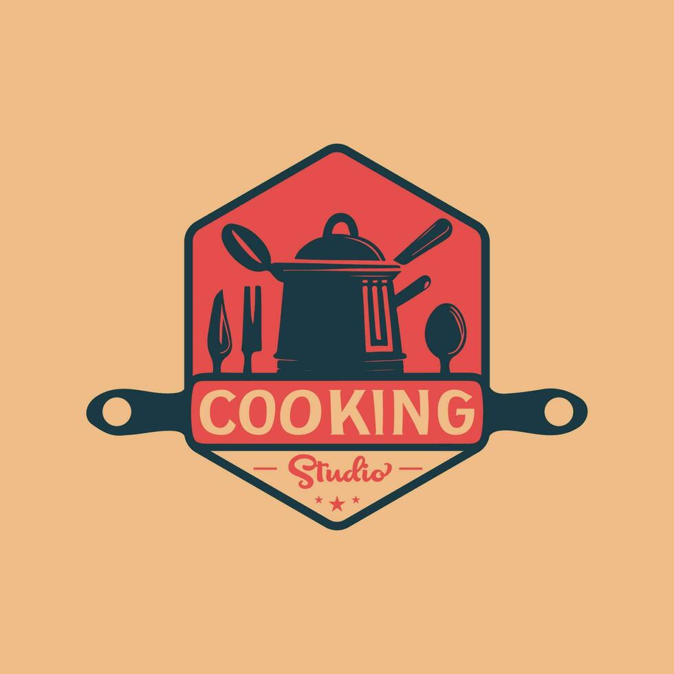 Cooking Studio Vintage Badge logo vector