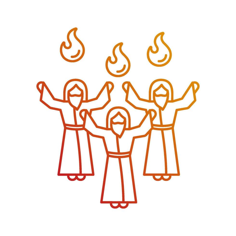 Pentecost gradient linear vector icon. Whit Sunday. Christian holiday. Jesus Christ followers celebrate Feast of Weeks. Thin line color symbol. Modern style pictogram. Vector isolated outline drawing