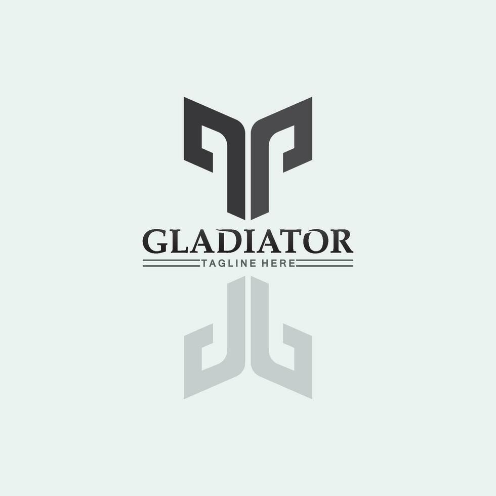 Spartan helmet logo template vector