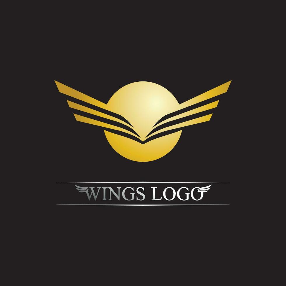 Black gold wing logo symbol for a professional designer vector