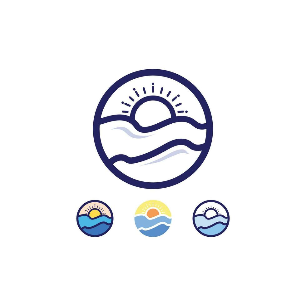 Water wave icon vector