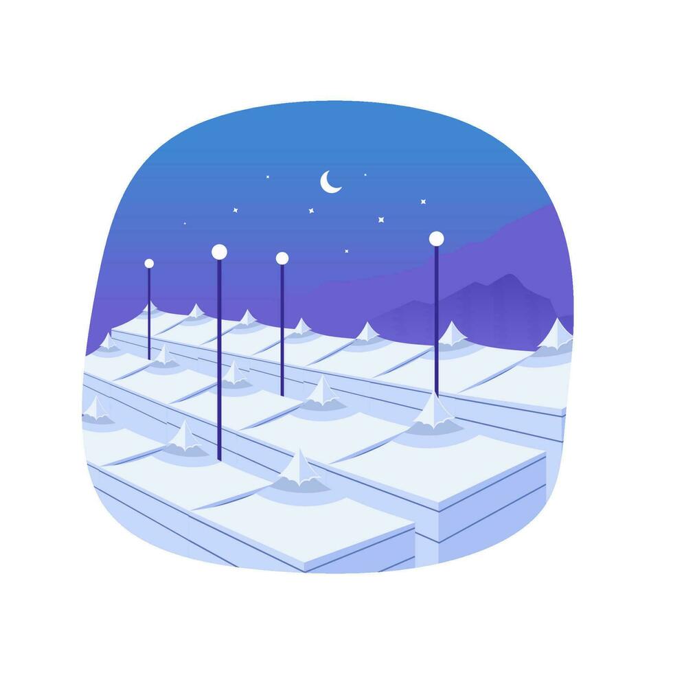 illustration of a place to spend the night during the pilgrimage vector