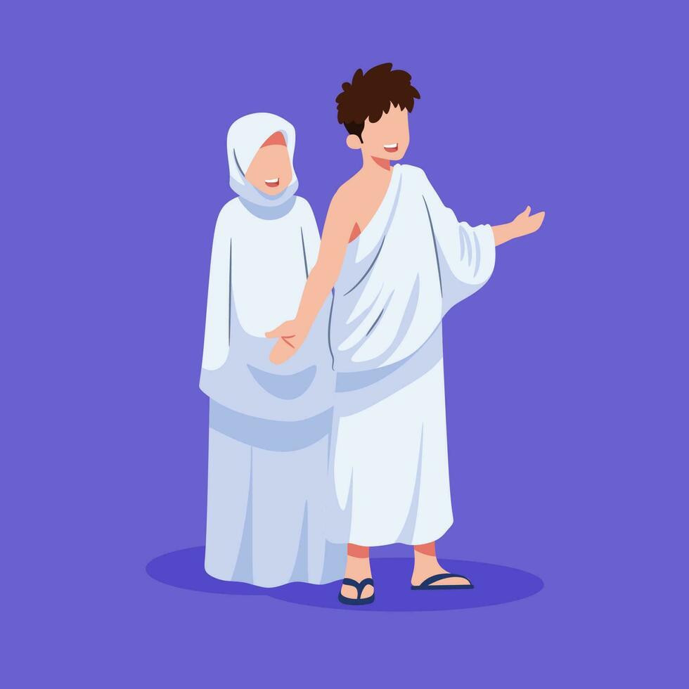 A couple in traditional muslim clothes vector
