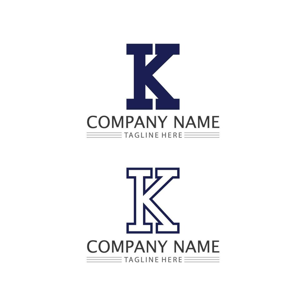 k diseño de logotipo k carta fuente concepto vector logo empresarial y diseño empresa inicial