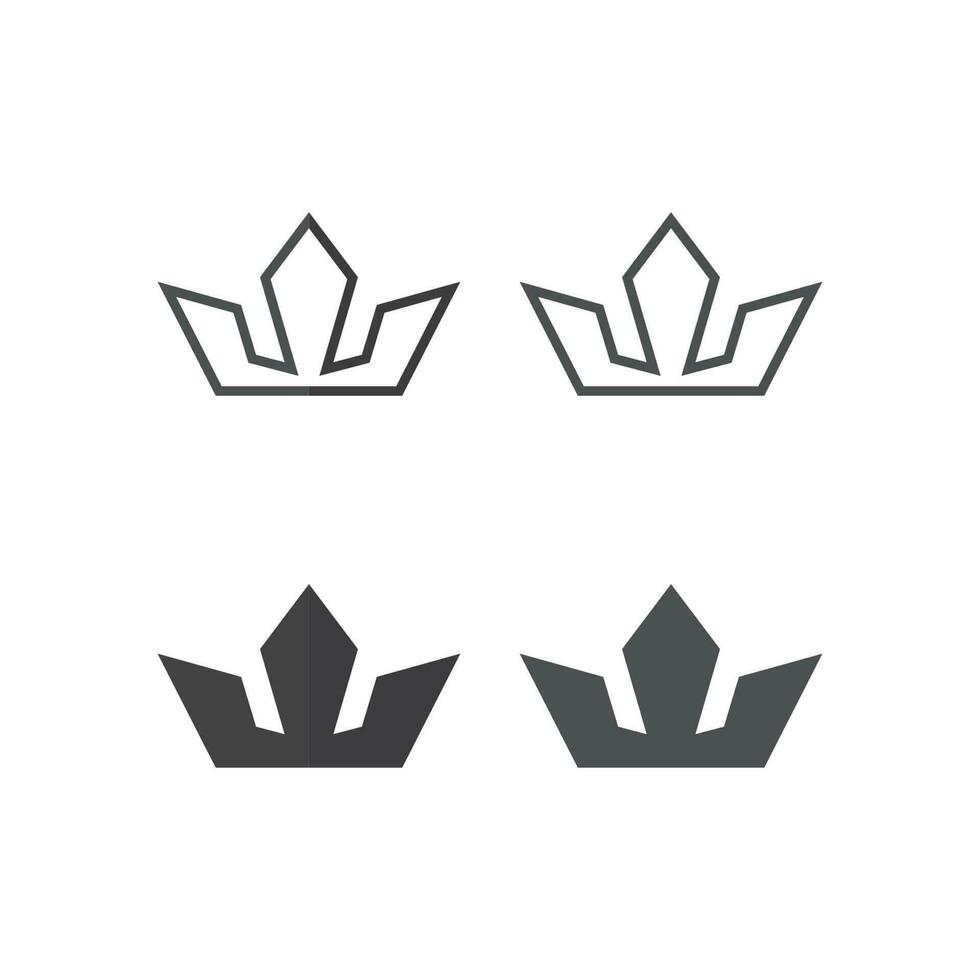 logotipo de la corona logotipo del rey logotipo de la reina, princesa, plantilla vector icono ilustración diseño imperial, real y exitoso logotipo empresarial