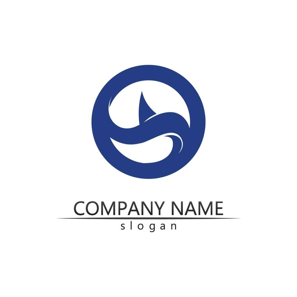Water wave icon vector
