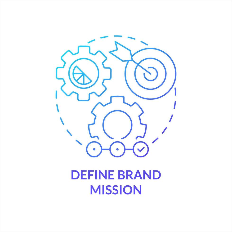 Define brand mission blue gradient concept icon. Optimize work process. Business vision. Set company goals abstract idea thin line illustration. Isolated outline drawing vector