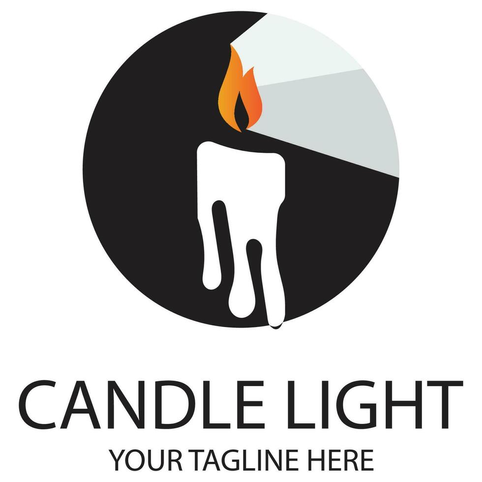 candle light logo design template illustration vector