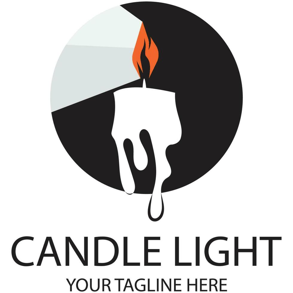 candle light logo design template illustration vector