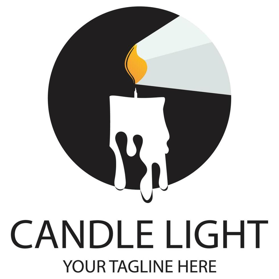 candle light logo design template illustration vector