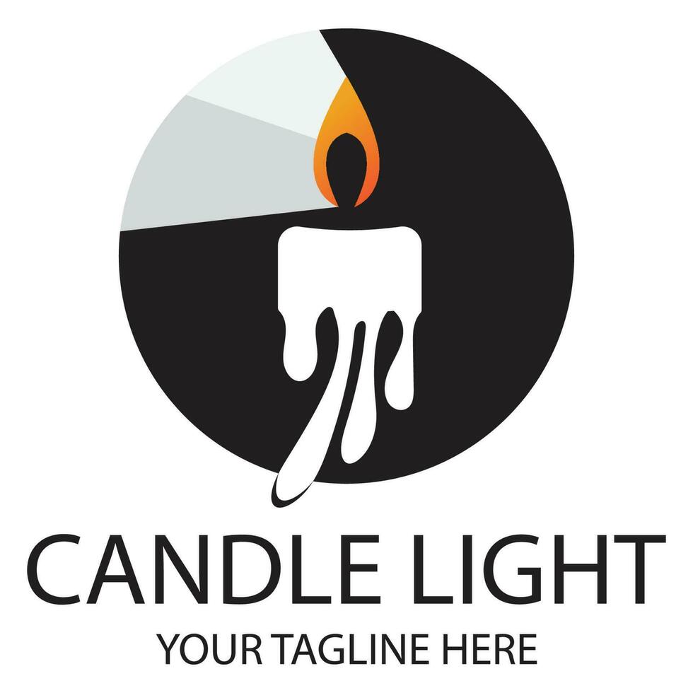 candle light logo design template illustration vector