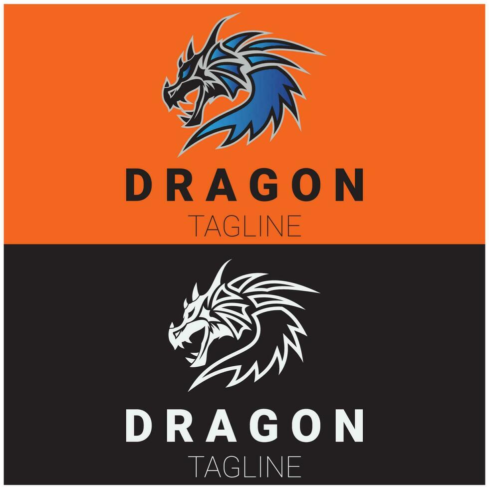 dragon logo art fine modern vector