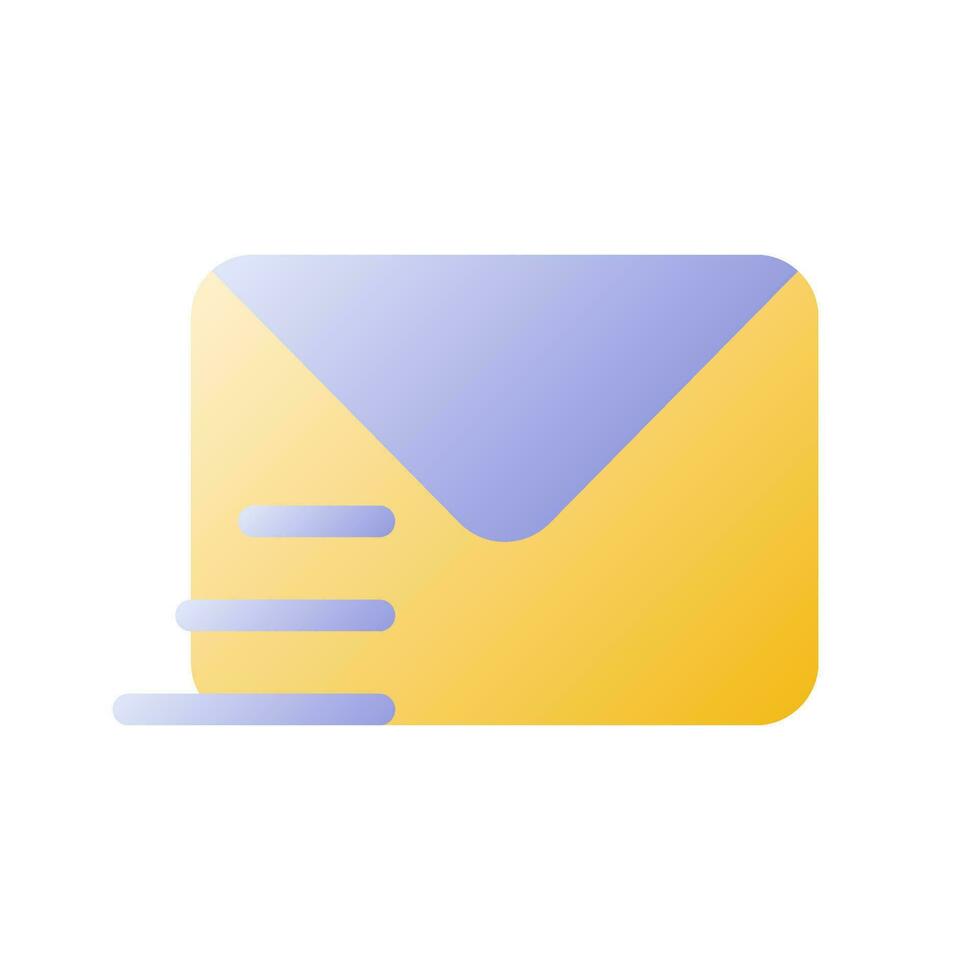 Letter flat gradient two-color ui icon. Written correspondence. Postal service. Express mail. Simple filled pictogram. GUI, UX design for mobile application. Vector isolated RGB illustration