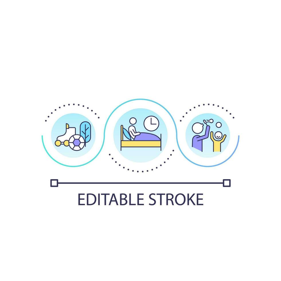 Offline activity loop concept icon. Reduce screen time. Digital detox. How to stop doomscrolling abstract idea thin line illustration. Isolated outline drawing. Editable stroke vector