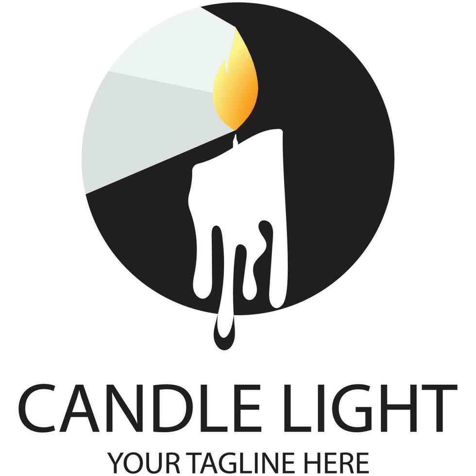 candle light logo design template illustration vector