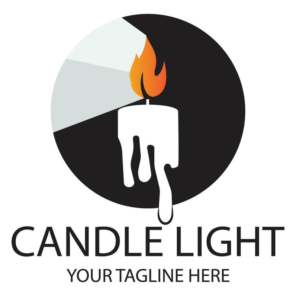 candle light logo design template illustration vector