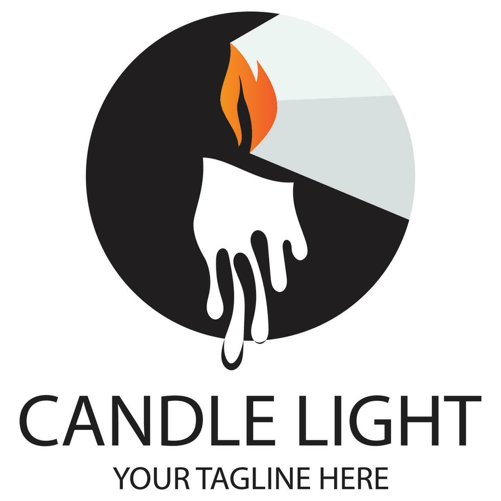 candle light logo design template illustration vector