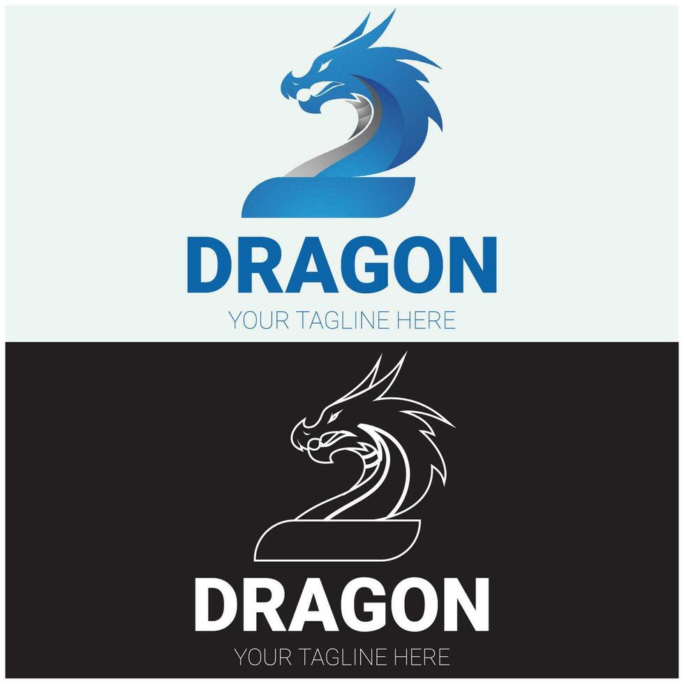 dragon logo art fine modern vector