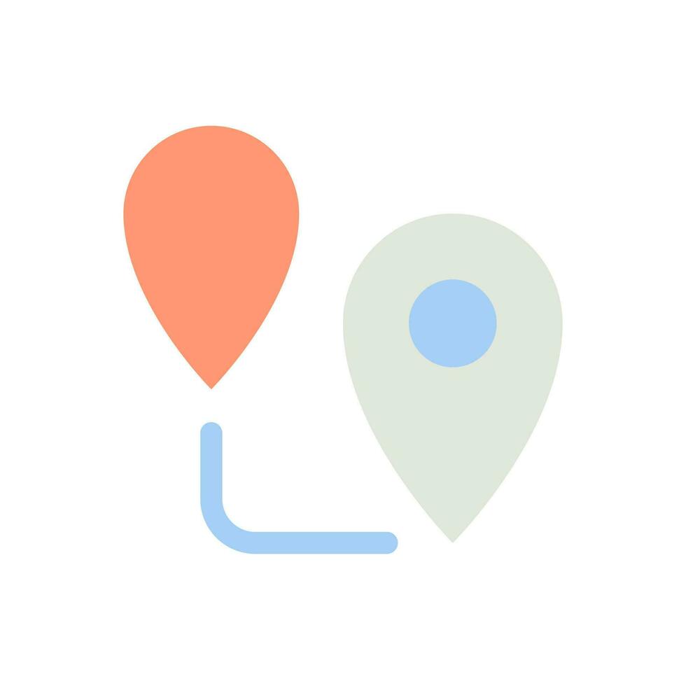 planificación ruta plano color ui icono. GPS navegación. caminando