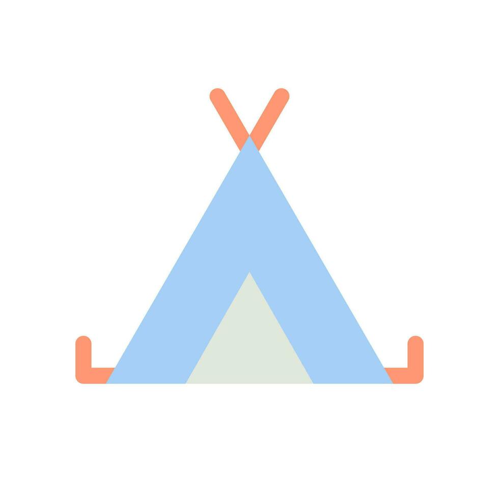Camping site flat color ui icon. GPS navigation. Campground location. Search for place on map. Simple filled element for mobile app. Colorful solid pictogram. Vector isolated RGB illustration