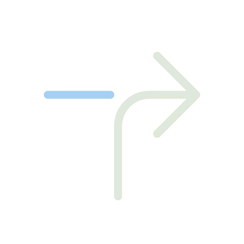 Derecha horizontal alineación firmar plano color ui icono. la carretera flecha. conducción coche. hallazgo ruta. sencillo lleno elemento para móvil aplicación vistoso sólido pictograma. vector aislado rgb ilustración