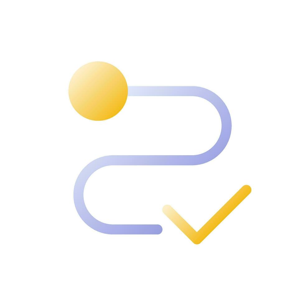 Delivery completed flat gradient two-color ui icon. Successful completion of shipment. Postal service. Simple filled pictogram. GUI, UX design for mobile application. Vector isolated RGB illustration