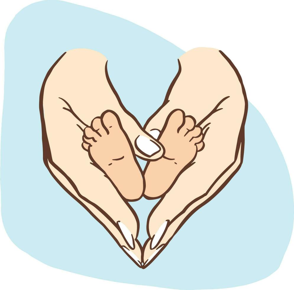 Mother's hands, motherhood, love, symbol vector