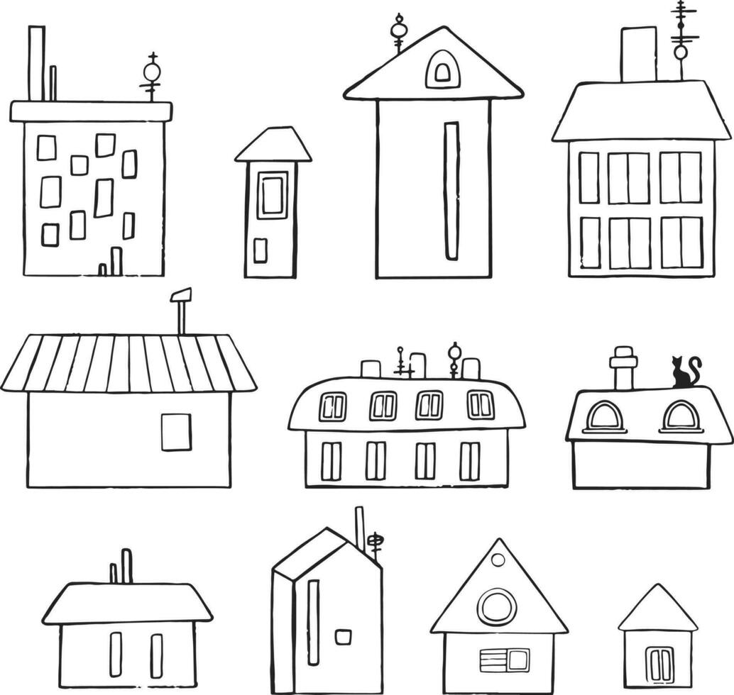 Building Icons - Line Series set symbol illustration. Vector illustration