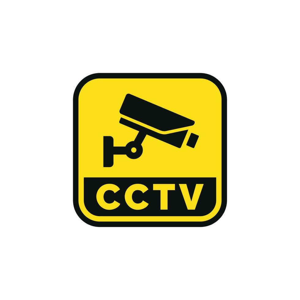 Warning CCTV surveillance sticker icon isolated on white background vector