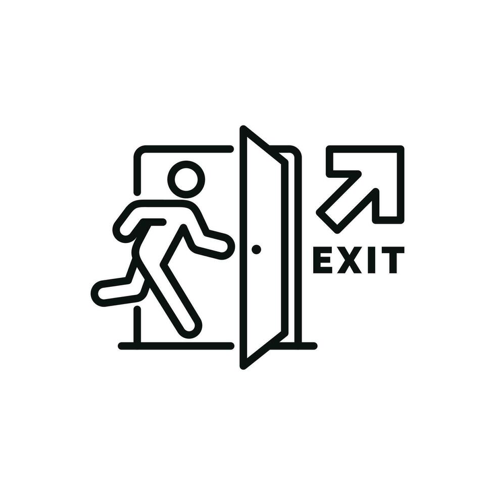 Emergency exit symbol icon isolated on white background vector