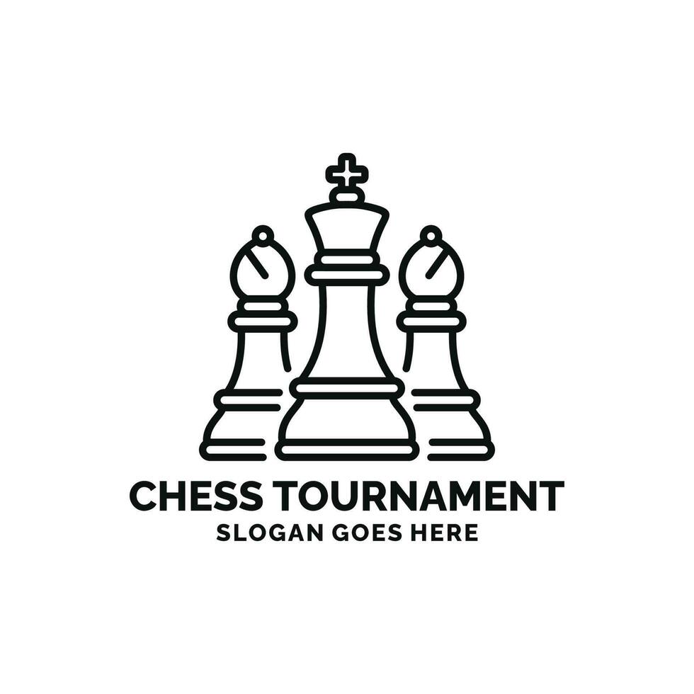 ajedrez logo diseño vector ilustración