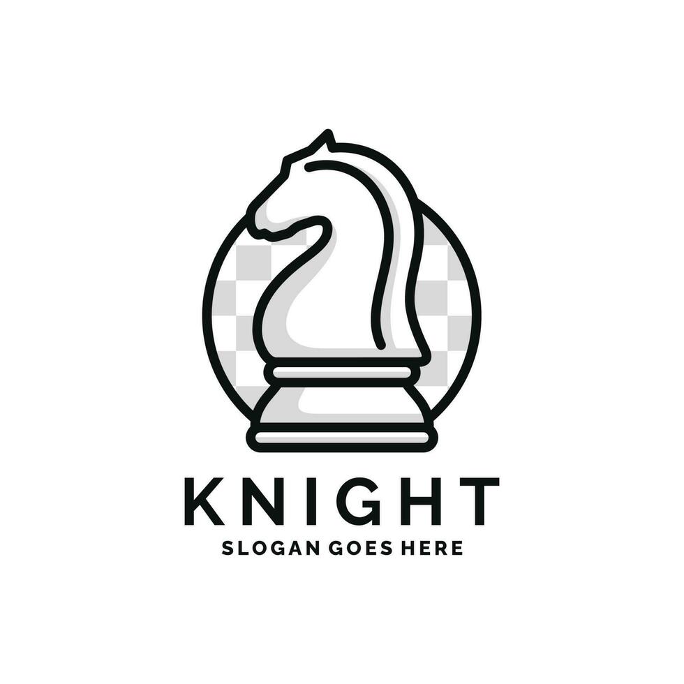 Knight chess logo design vector illustration