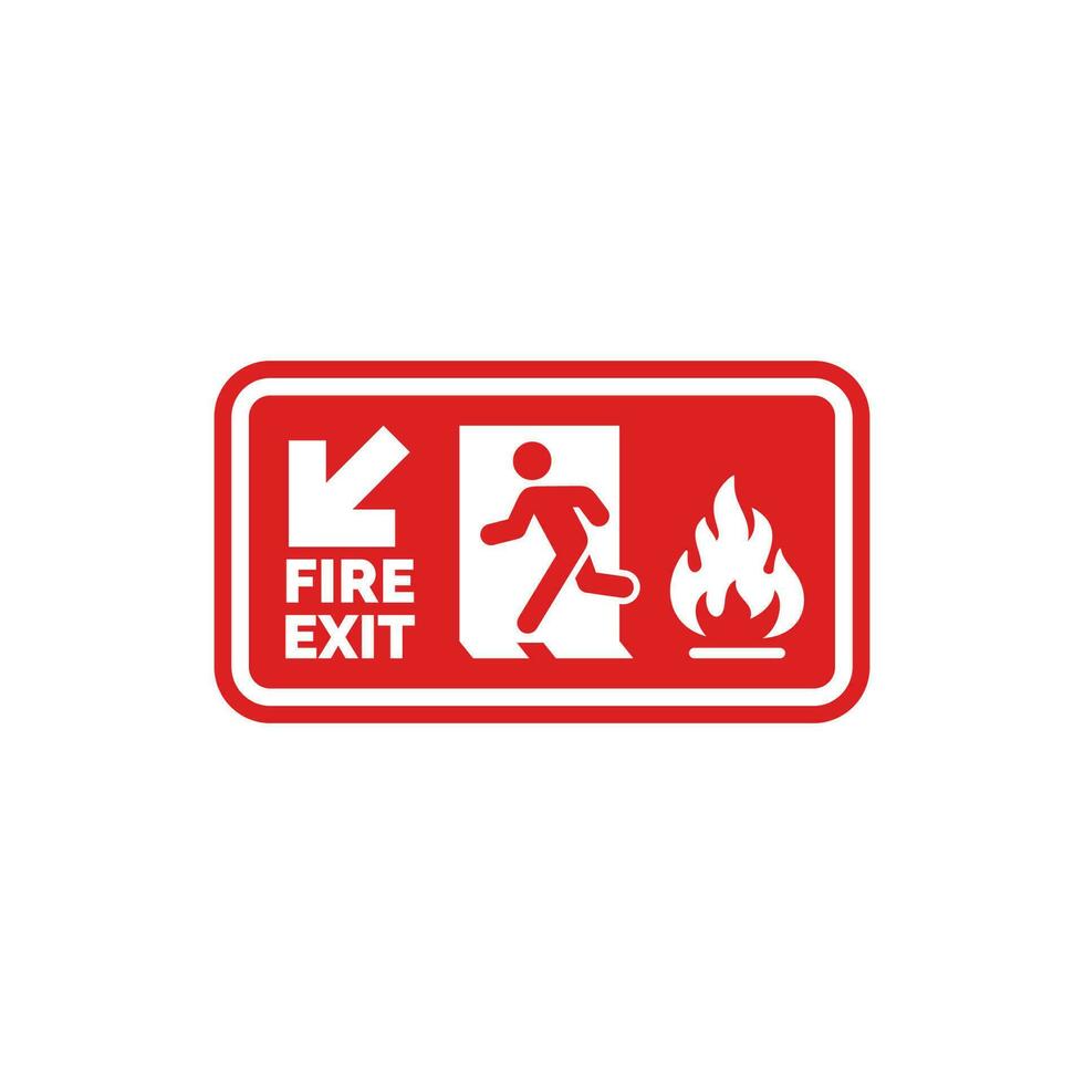 Emergency fire exit symbol icon isolated on white background vector