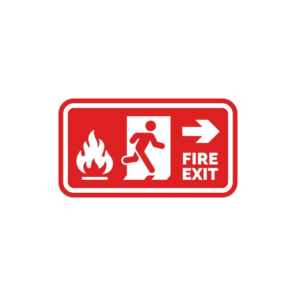 Emergency fire exit symbol icon isolated on white background vector