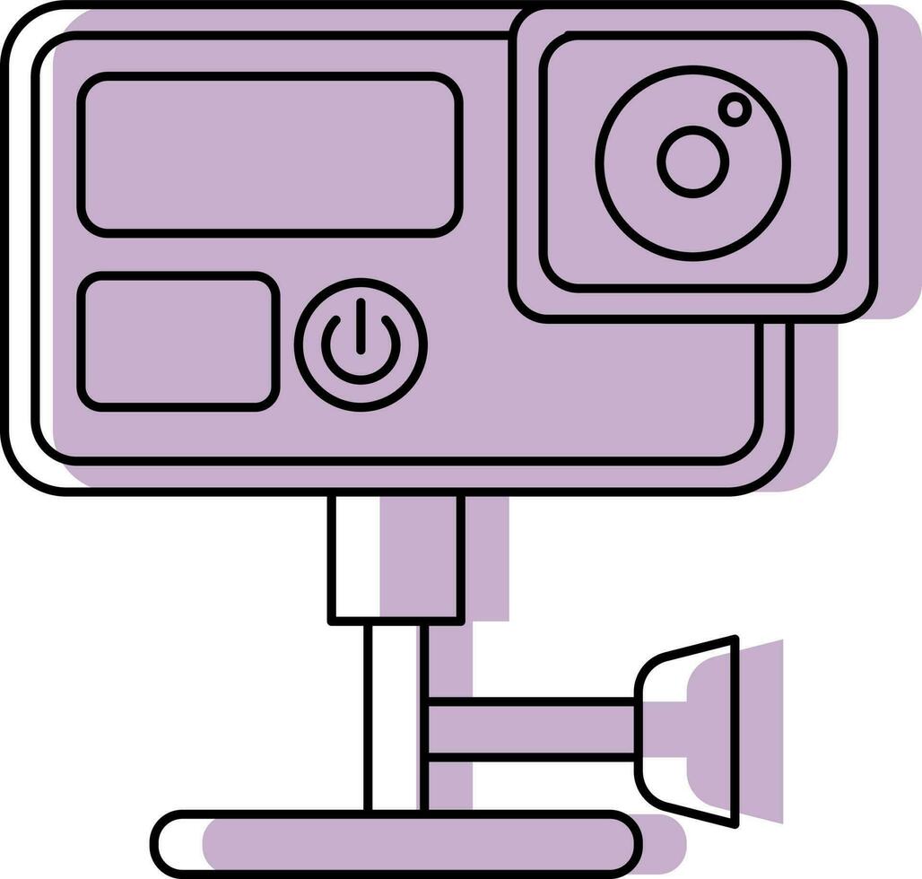 Action Camera Icon in Purple Color. vector