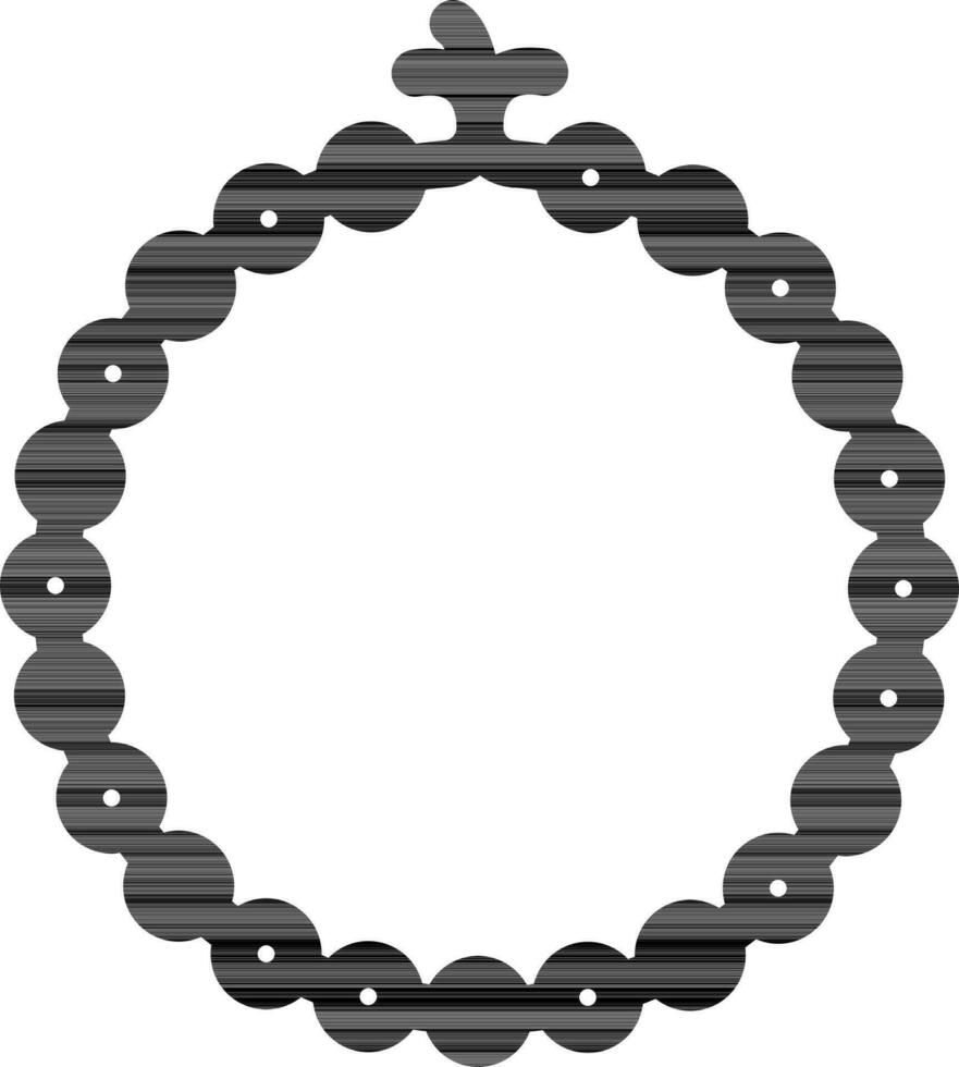 Tasbih Icon Or Symbol In Black Color. vector