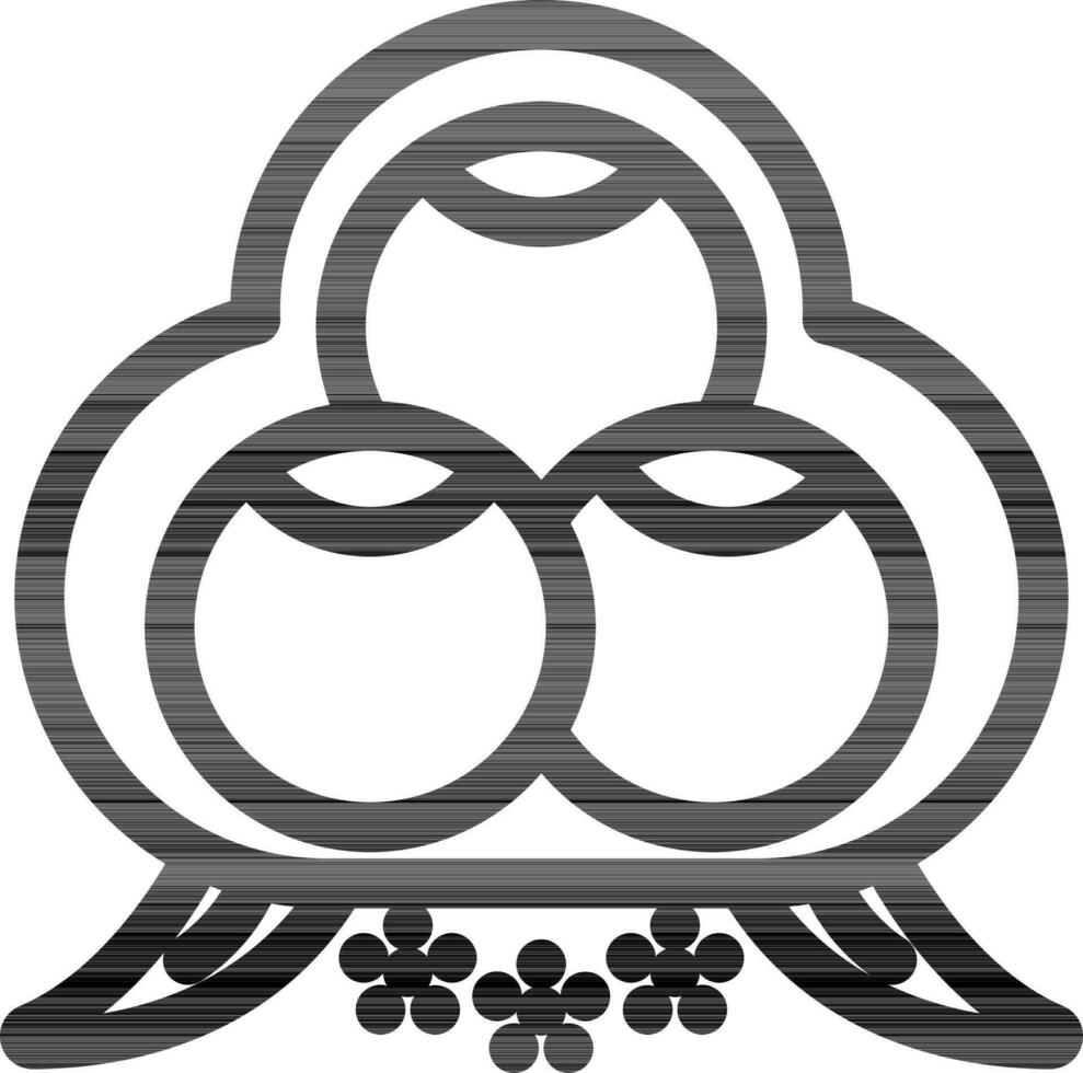 Buddhist Three Jewels Icon Or Vector In Stroke Style.