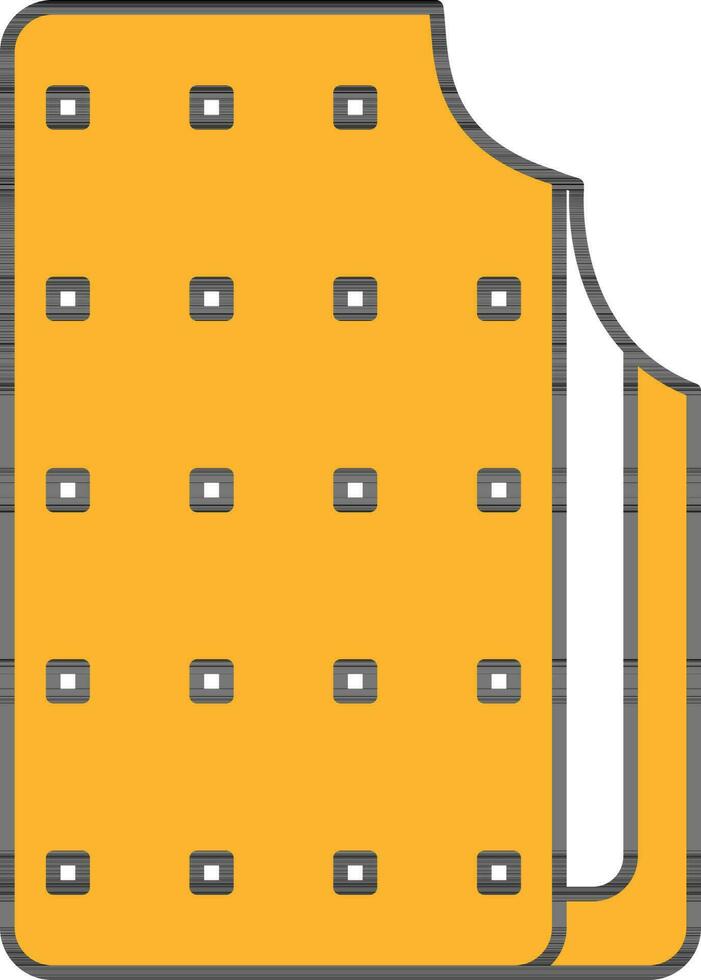 Flat Style Cream Biscuit Icon In Yellow And White Color. vector