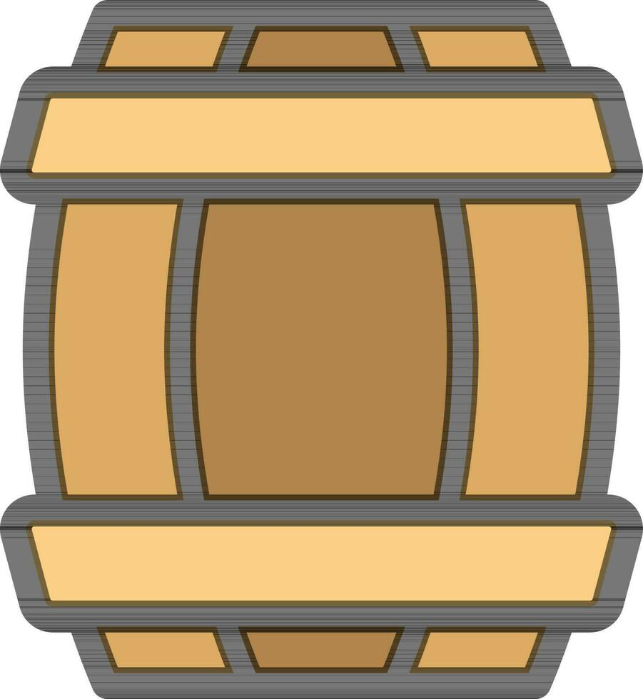 Brown Barrel icon or symbol in flat style. vector