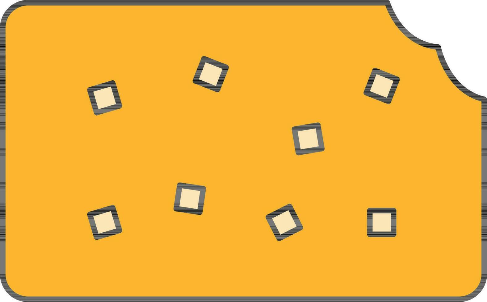 Yellow Color Biscuit Bite Icon. vector