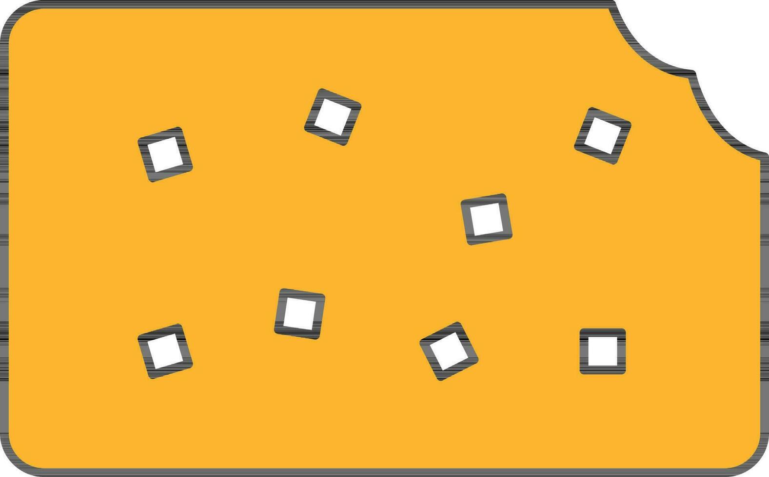 Yellow And White Color Biscuit Icon. vector