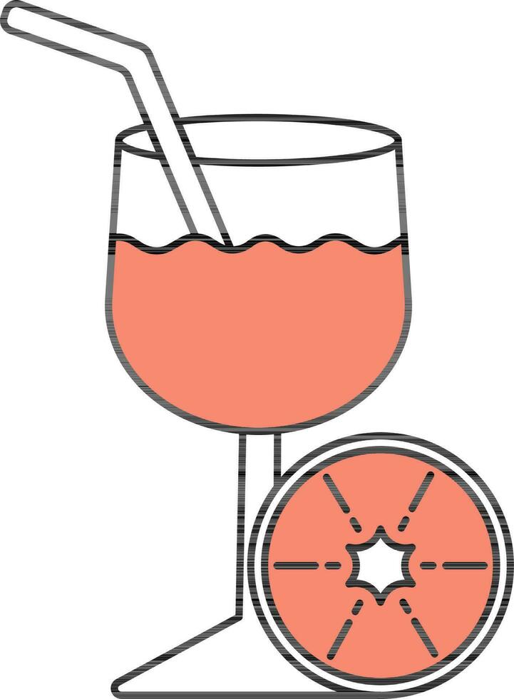 Kiwi Juice Glass Icon In Red And White Color. vector
