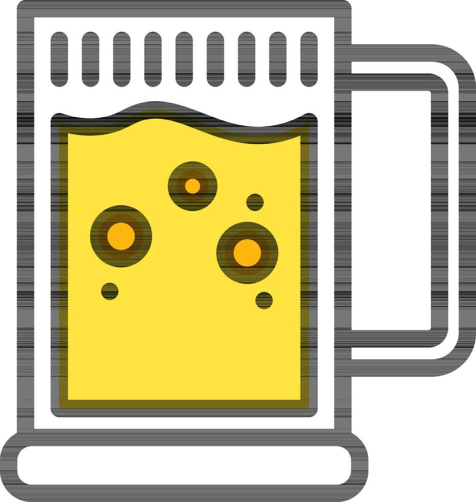 cristalería bebida jarra icono en amarillo y blanco color. vector