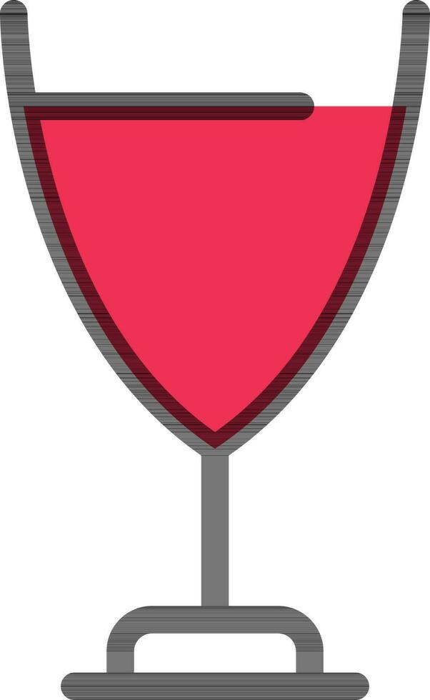 rosado vino o bebida vaso icono en negro describir. vector