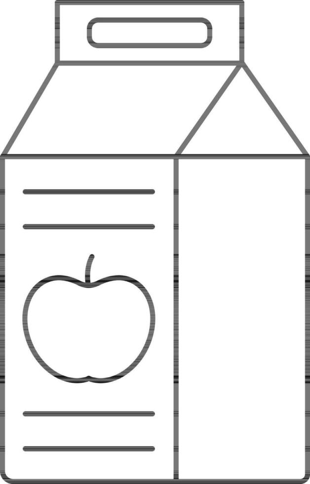 Apple Juice Tetra Pack Icon In Flat Style. vector