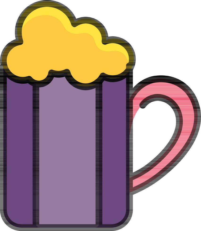 Colorful Beer Mug Icon in Flat Style. vector